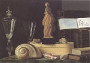Sebastian Stoskopff Still Life with a Statuette and Shells (mk05) oil on canvas
